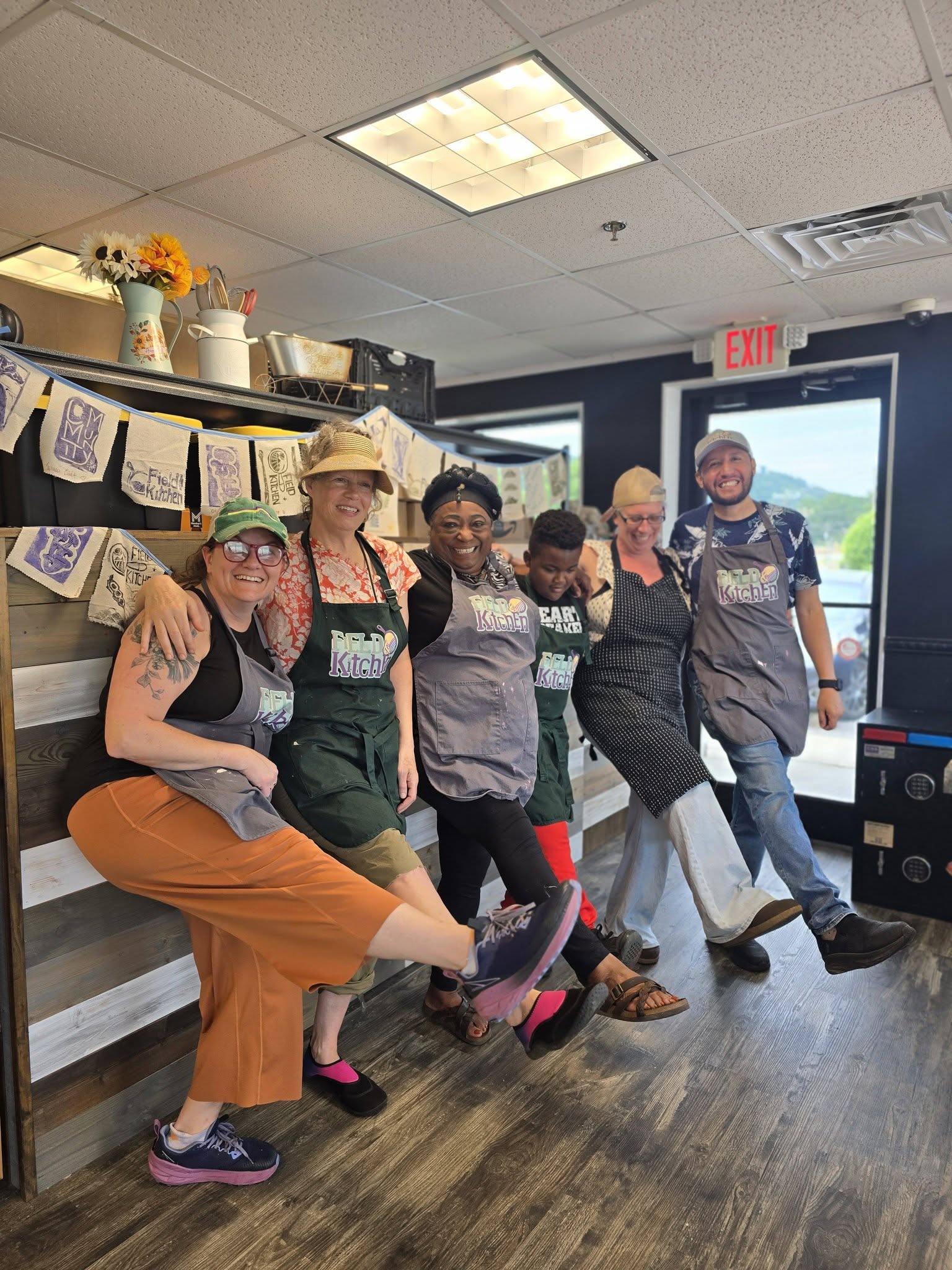 Caja team members working together in the kitchen
